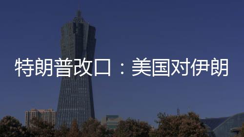 特朗普改口:美国对伊朗动武,不需要盟友帮忙